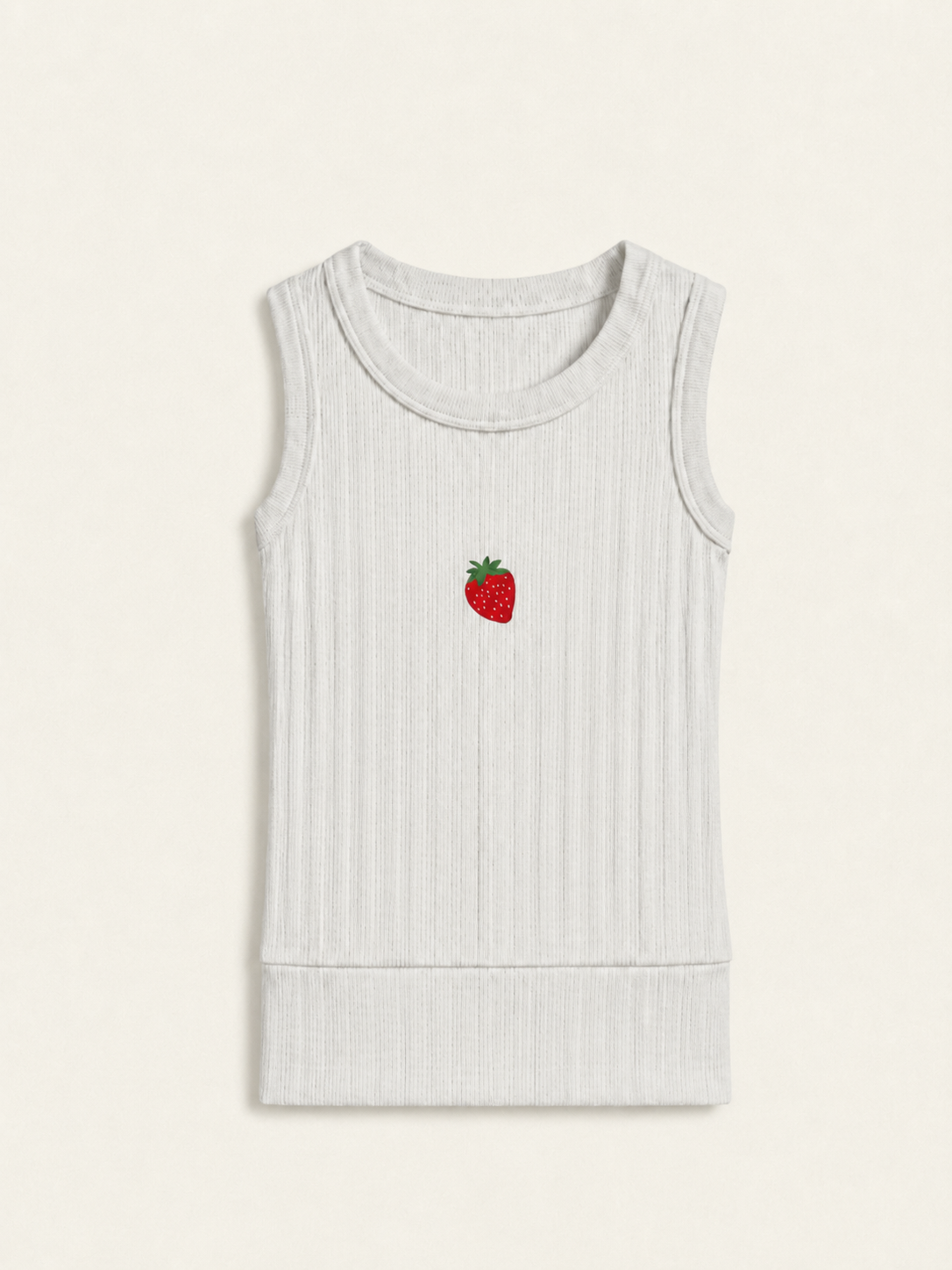 Strawberry Girl Sleeveless top in White