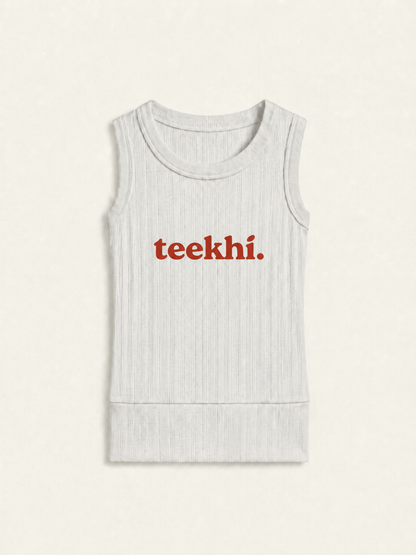 Teekhi Sleeveless top in White
