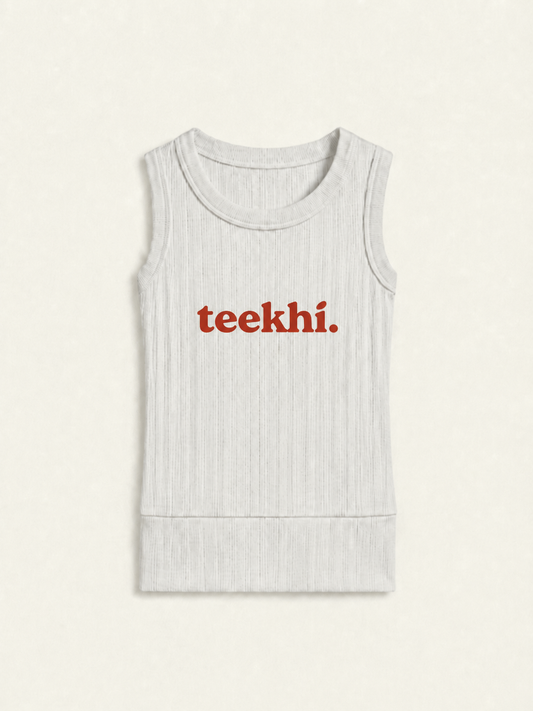 Teekhi Sleeveless top in White