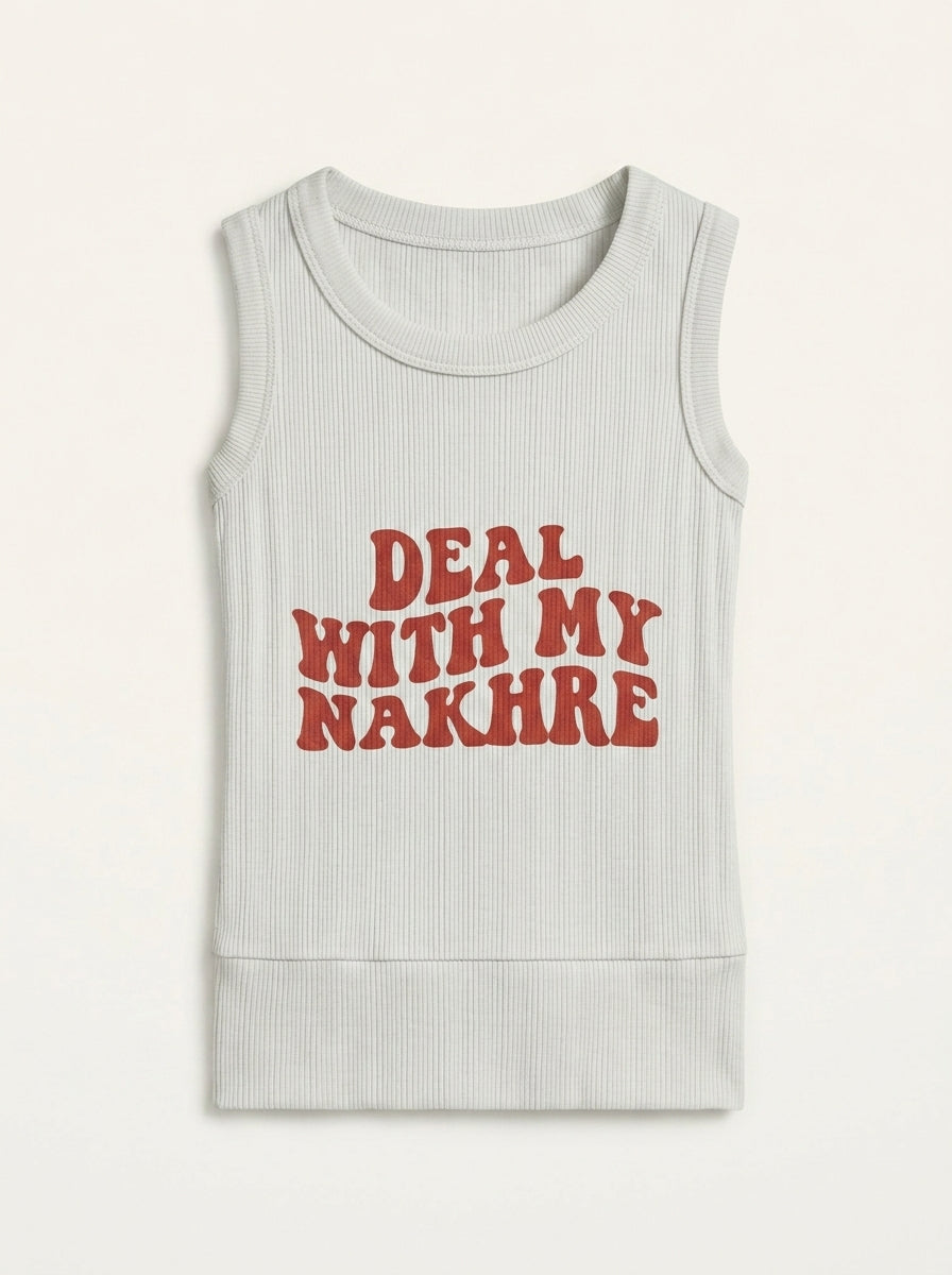 Deal With My Nakhre Sleeveless top in White