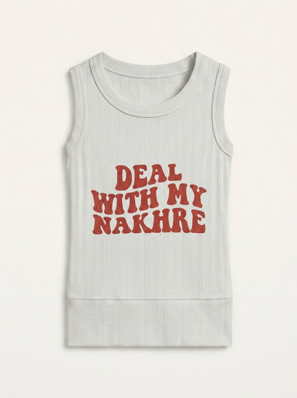Deal With My Nakhre Sleeveless top in White