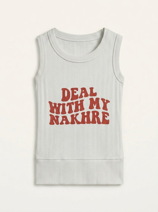Deal With My Nakhre Sleeveless top in White