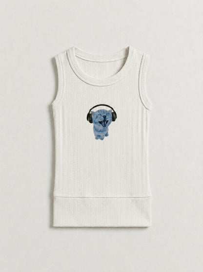 Crazy Catto Sleeveless top in White